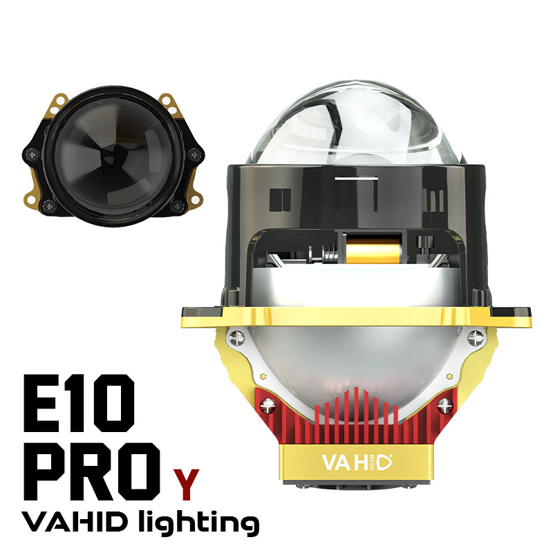 Vahid E10 Pro-Y 3.0-Inch LED Headlight Projector Lens – Ultra-Bright, Dual Reflector, Compact Design, All-Weather Performance