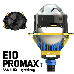 Vahid E10 Pro Max 3.0-Inch LED Headlight Projector Lens – Maximum Brightness, Triple Reflector, High-Performance Cooling System