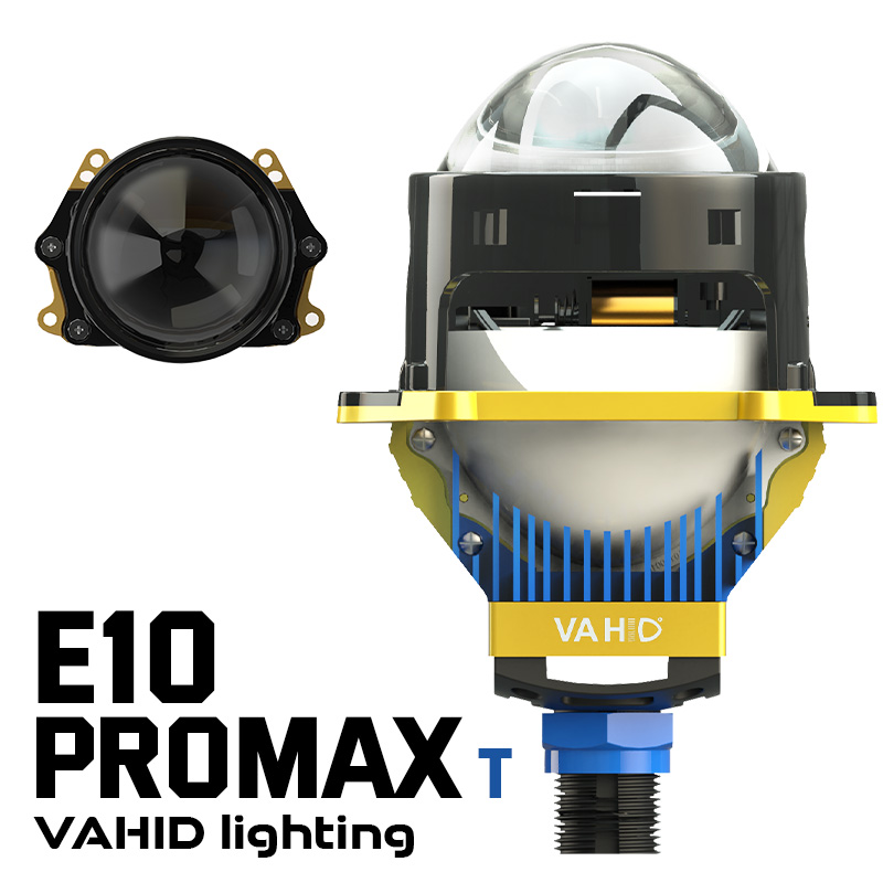 Vahid E10 Pro Max 3.0-Inch LED Headlight Projector Lens – Maximum Brightness, Triple Reflector, High-Performance Cooling System