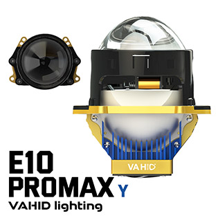 Vahid E10 Pro Max-Y 3.0-Inch LED Headlight Projector Lens – Maximum Brightness, Triple Reflector, High-Performance Cooling System