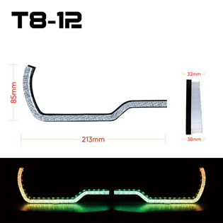 VAHID T8-12 BMW Style Angel Eyes Daytime Running Lights – WRGB & White/Amber Turn Signal Halo Lights for Headlights