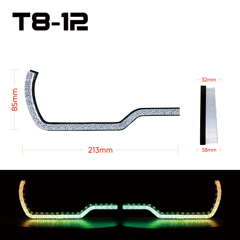 VAHID T8-12 BMW Style Angel Eyes Daytime Running Lights – WRGB & White/Amber Turn Signal Halo Lights for Headlights