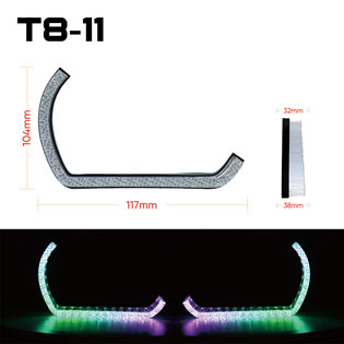 VAHID T8-11 BMW Style Angel Eyes Daytime Running Lights – WRGB & White/Amber Turn Signal Halo Lights for Headlights