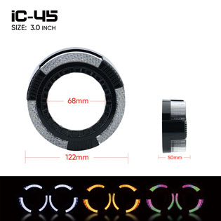 iC45 3.0 Inch Projector Shroud with Halo Lights, VAHID 5D Angel Eyes for Headlights Upgrade