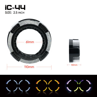 iC44 2.5 Inch Projector Shroud with Halo Lights, VAHID 5D Angel Eyes for Headlights Upgrade