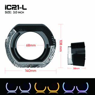 5D Shrouds Angel Eyes 3.0 Inch Projector Halo Lights BMW Inspired VAHID iC21-L