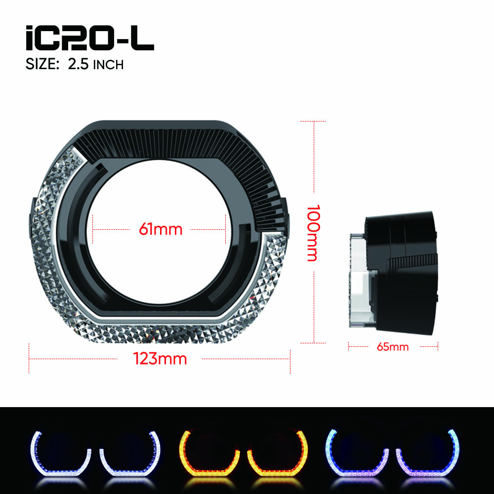 5D Shrouds Angel Eyes 2.5 Inch Projector Halo Lights BMW Inspired VAHID iC20-L