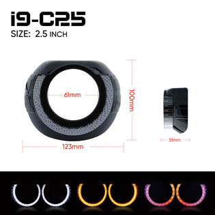 VAHID i9-C25 5D Shrouds Angel Eyes RGB Halo for Headlights DIY Retrofit Kit