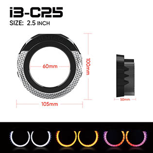 VAHID 5D Angel Eyes i3-C25, 2.5 Inches Projector Shrouds with Halos