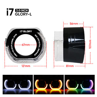 VAHID i7-L30 3.0 Inch 5D Angel Eyes BMW Inspired Shroud Halo for Headlights