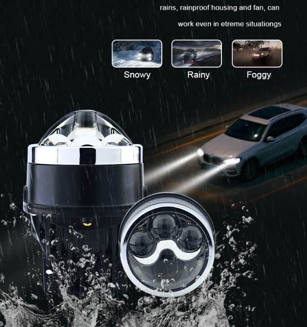 VAHID F16 3.0 Inch Three Direct LED Bi-beam Fog Projector Lens