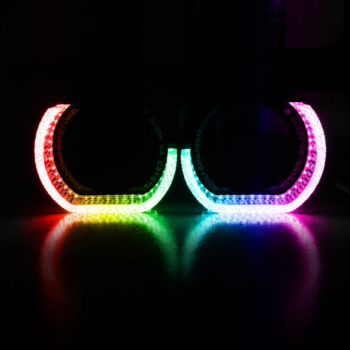 VAHID i8-L 3.0 Inch 5D Angel Eyes BMW Inspired Shrouds with L Shape Halo for Headlight Custom