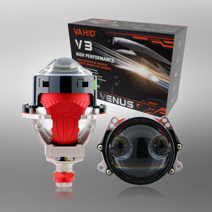 VAHID V3 13000LM 3.0 Inches Bi-LED Projector for Headlight Retrofit and Upgrade, 2 Laser lenses, VAHID Brand.