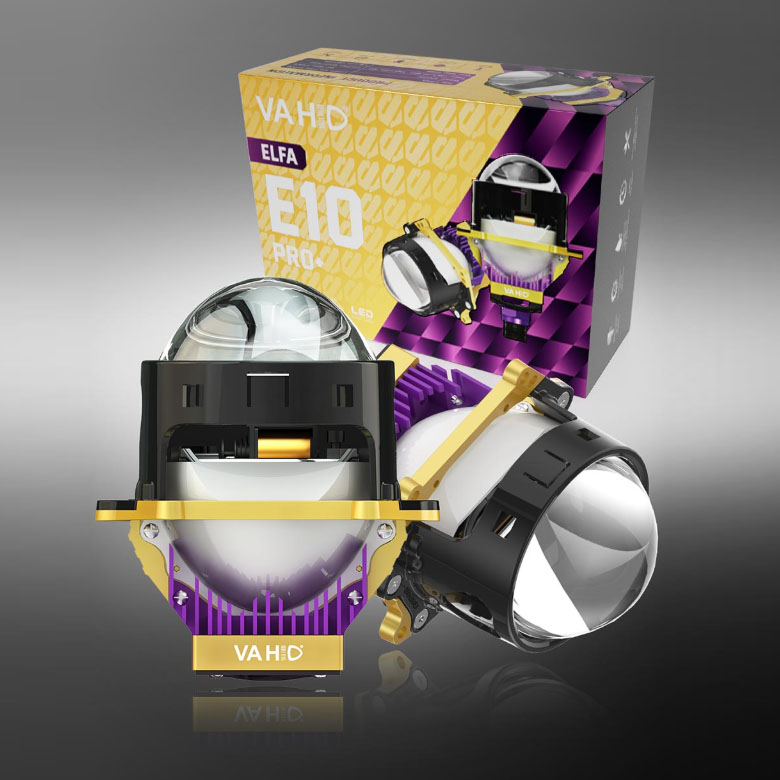 Vahid E10 Pro+ Y 3.0-Inch LED Headlight Projector Lens – Enhanced Brightness, Dual Reflector, Superior Heat Dissipation