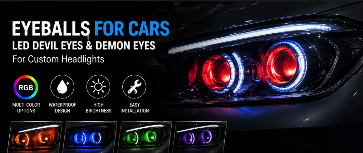 Eyeballs for cars LED devil eyes and demon eyes for custom headlights Eyeballs for cars LED devil eyes and demon eyes for custom headlights