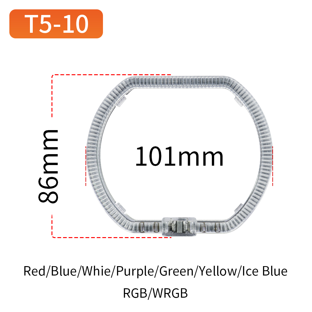 Rectangular Angel Eyes T5-10   White/Yellow