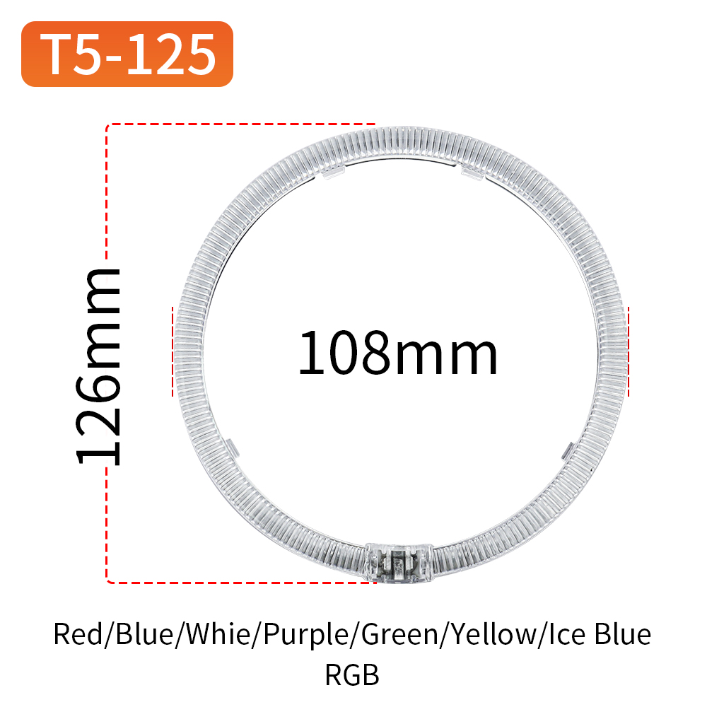 Round Angel Eyes T5-125 White/Yellow