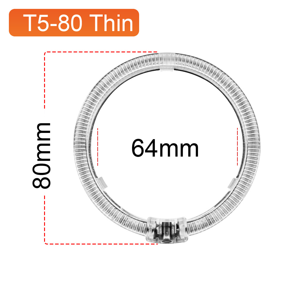 Round Angel Eyes T5-80 Thin White/Yellow