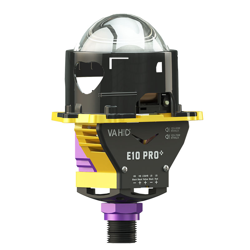 Vahid E10 Pro+ 3.0-Inch LED Headlight Projector Lens – Enhanced Brightness, Dual Reflector, Superior Heat Dissipation