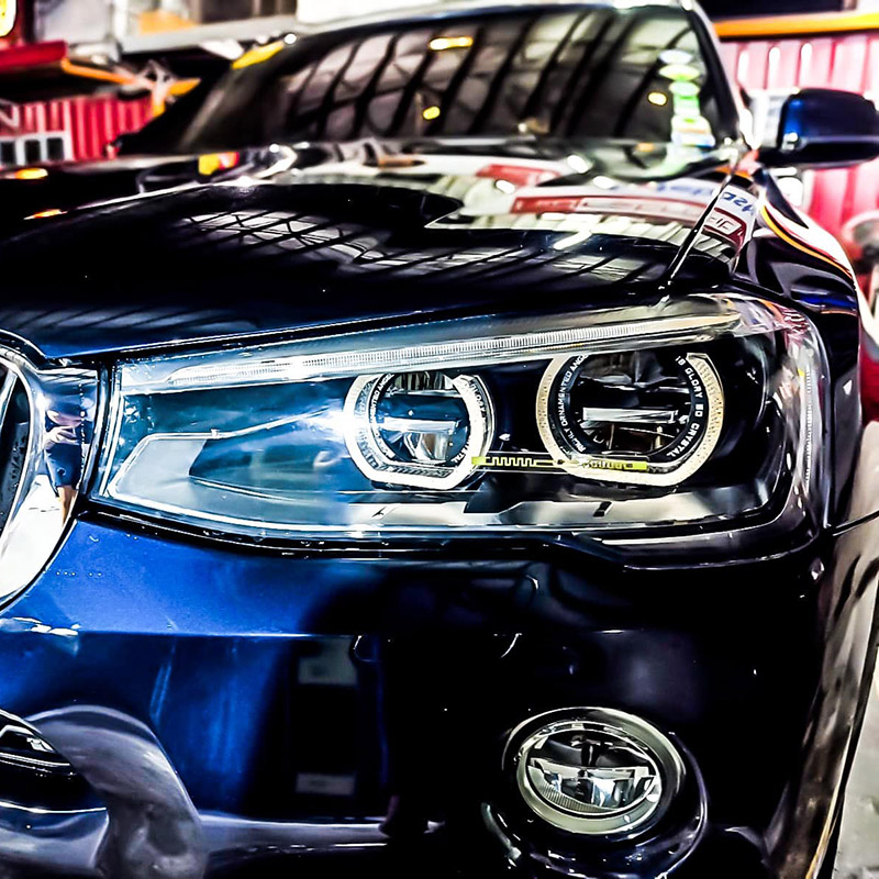 VAHID i8-U30 3.0 Inch 5D Angel Eyes Shrouds with Halo for Headlight Retrofit