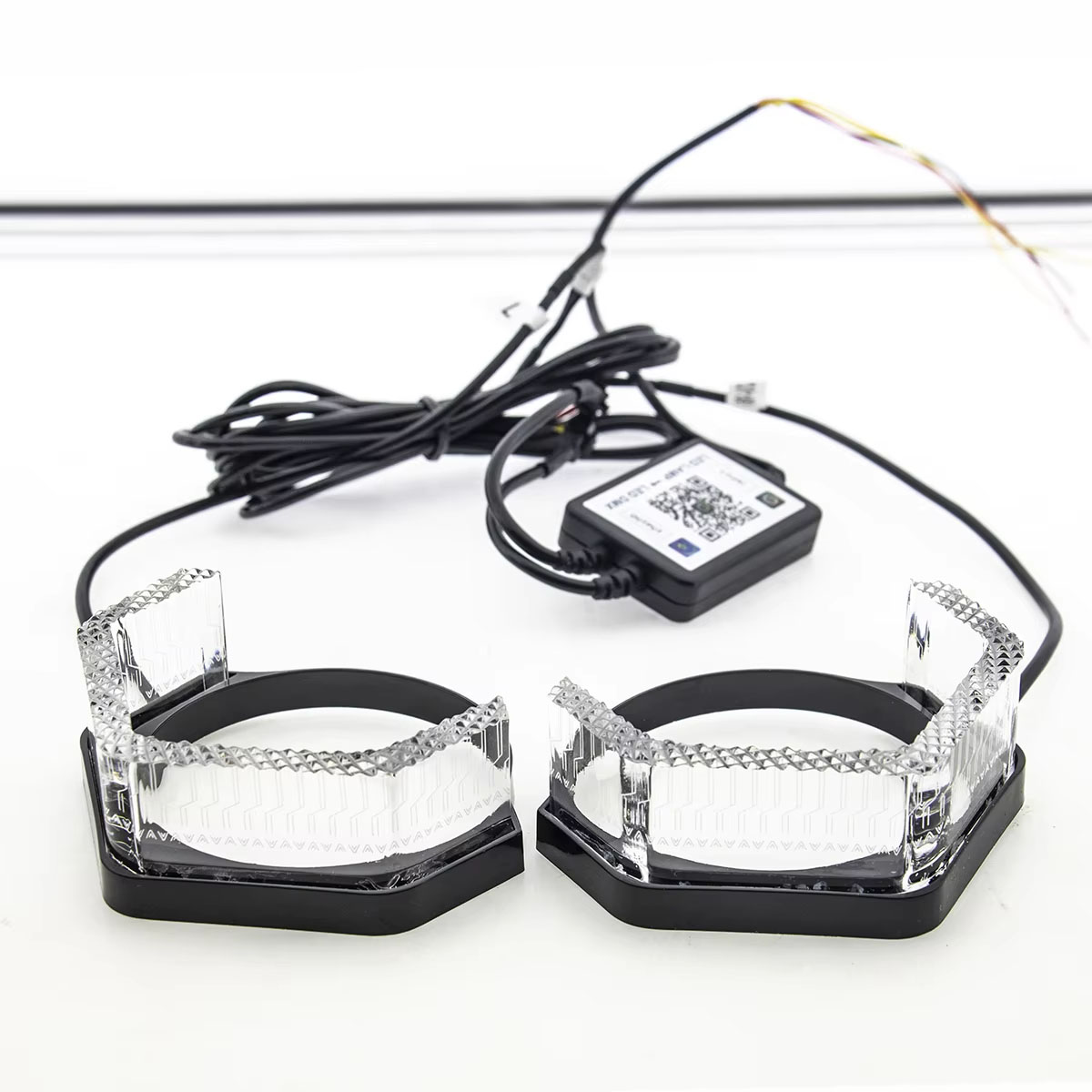 VAHID i8-V30 3.0 Inch 5D Angel Eyes Shrouds with Hex Halo for Headlight Retrofit