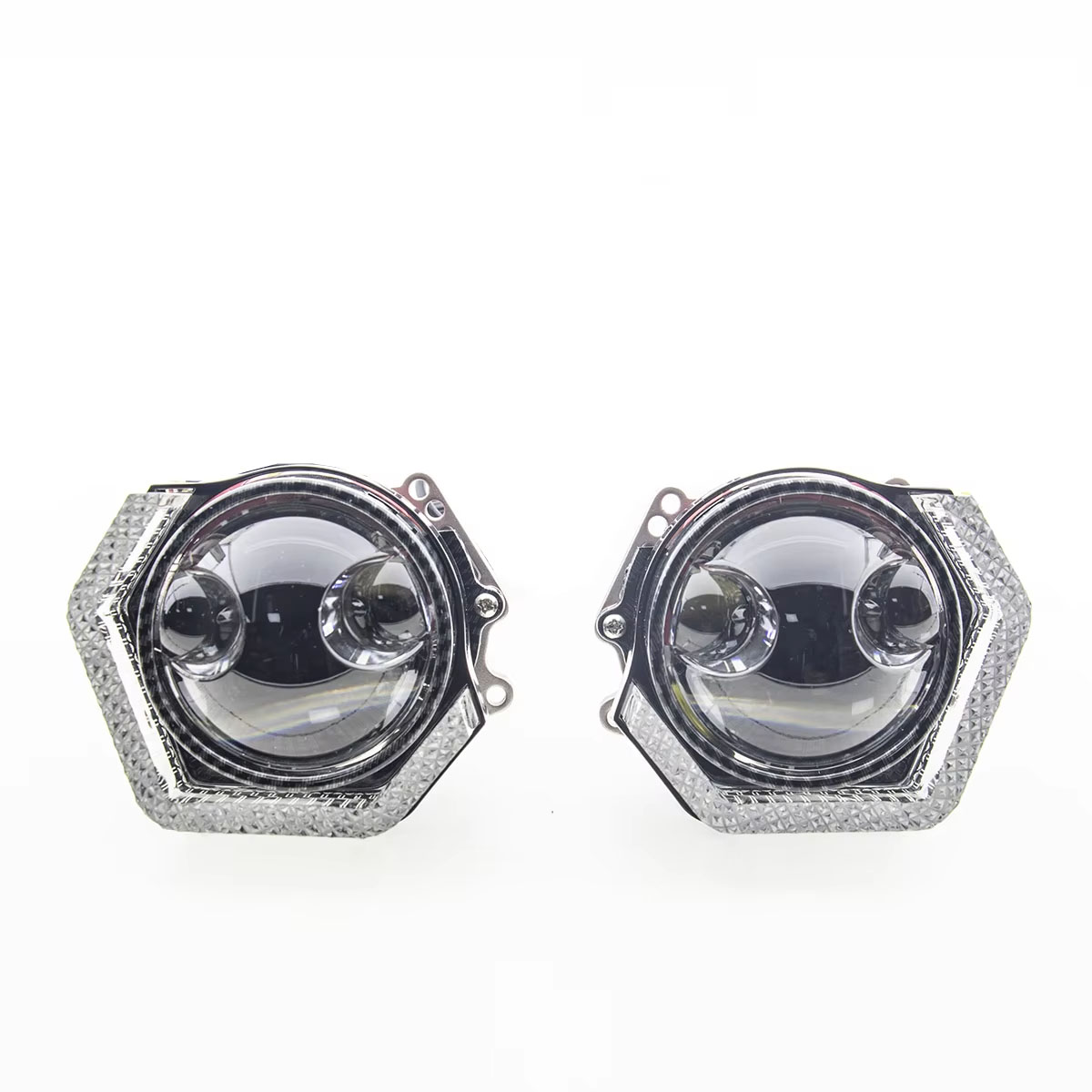 VAHID i8-V30 3.0 Inch 5D Angel Eyes Shrouds with Hex Halo for Headlight Retrofit