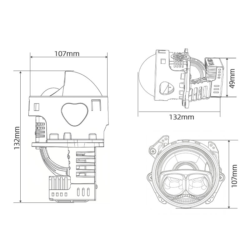 VAHID MB2 3.0 Inch Dual Bi-LED Laser Projector Lens