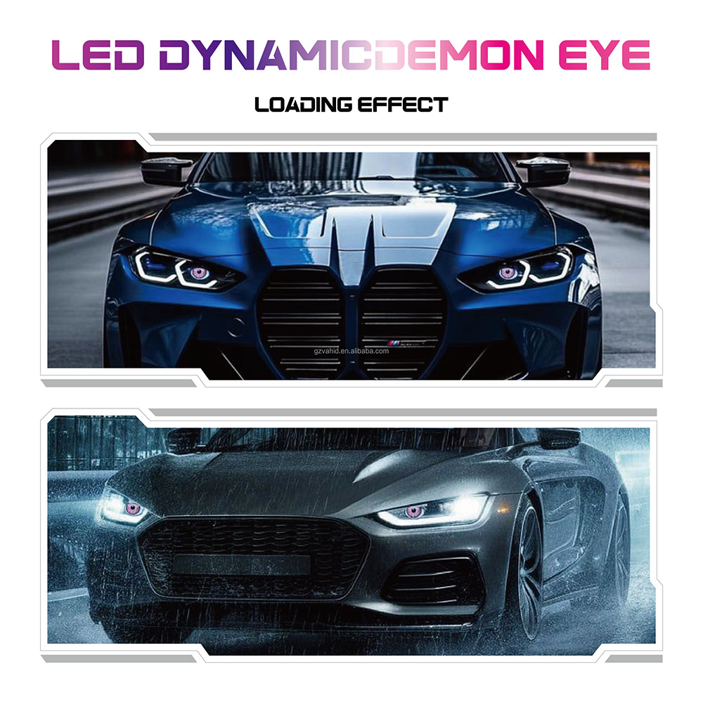 VAHID D6.1 Dynamic Demon Eyes DRL Projector Shroud Cover for 1.5 Inch Headlight Projector Lens