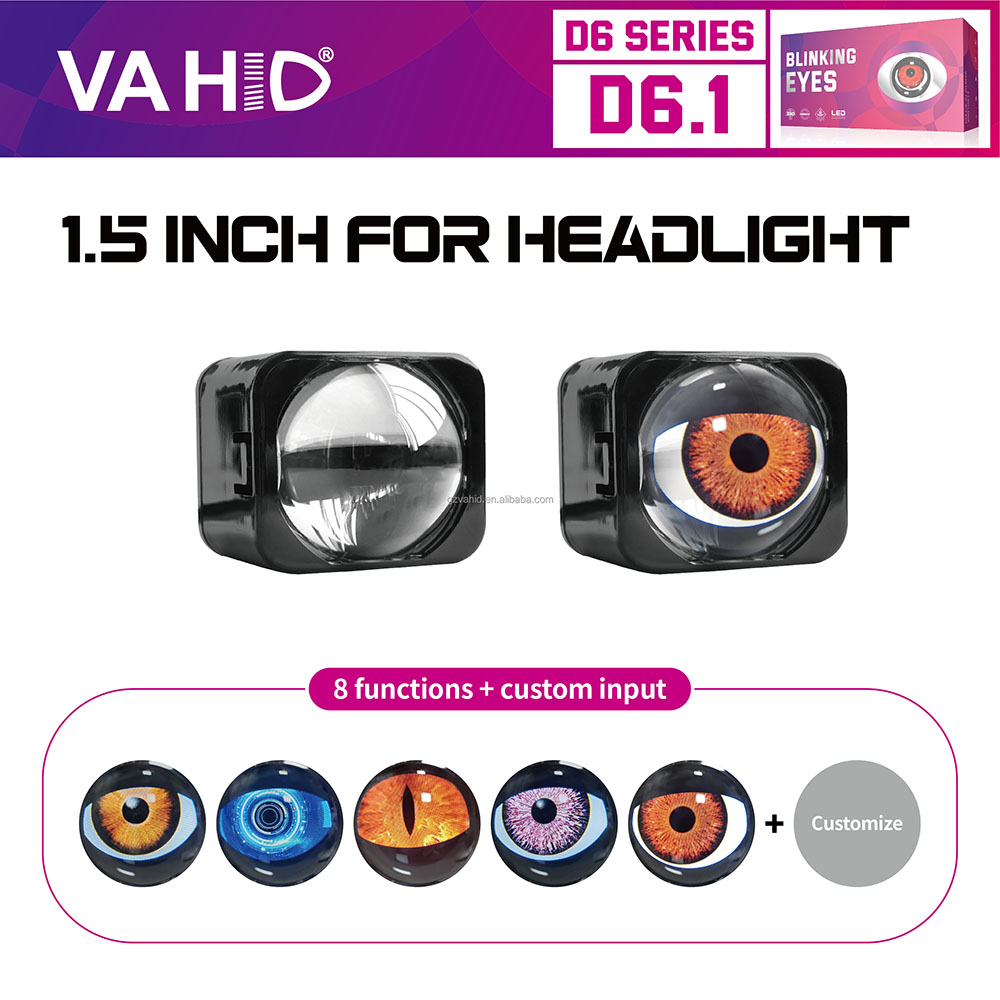 VAHID D6.1 Dynamic Demon Eyes DRL Projector Shroud Cover for 1.5 Inch Headlight Projector Lens