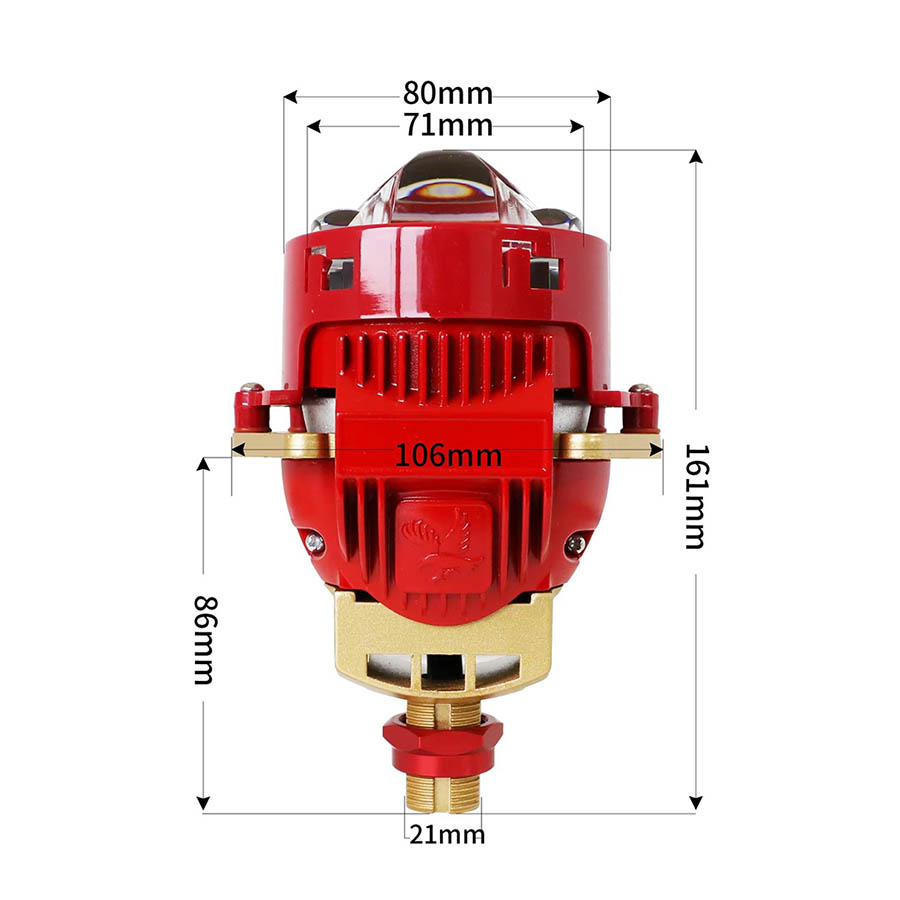 VAHID E30 3.0 Inches Double Lasers Bi-LED Projector Lenses, Headlight Retrofit Projector Lenses