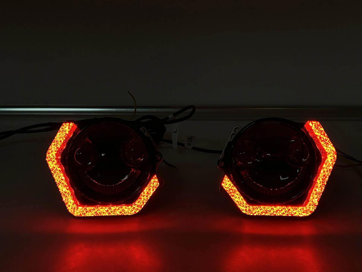 VAHID i8-V30 3.0 Inch 5D Angel Eyes Shrouds with Hex Halo for Headlight Retrofit