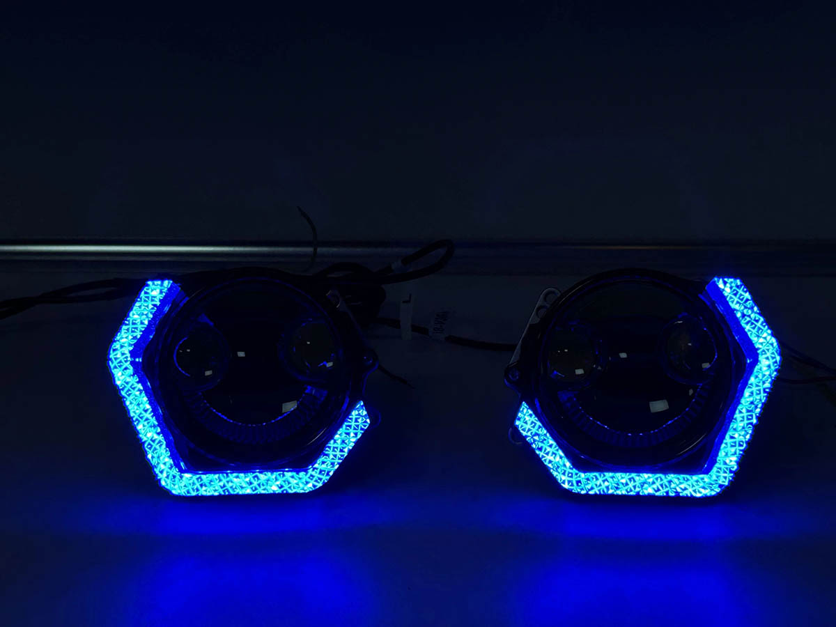 VAHID i8-V30 3.0 Inch 5D Angel Eyes Shrouds with Hex Halo for Headlight Retrofit