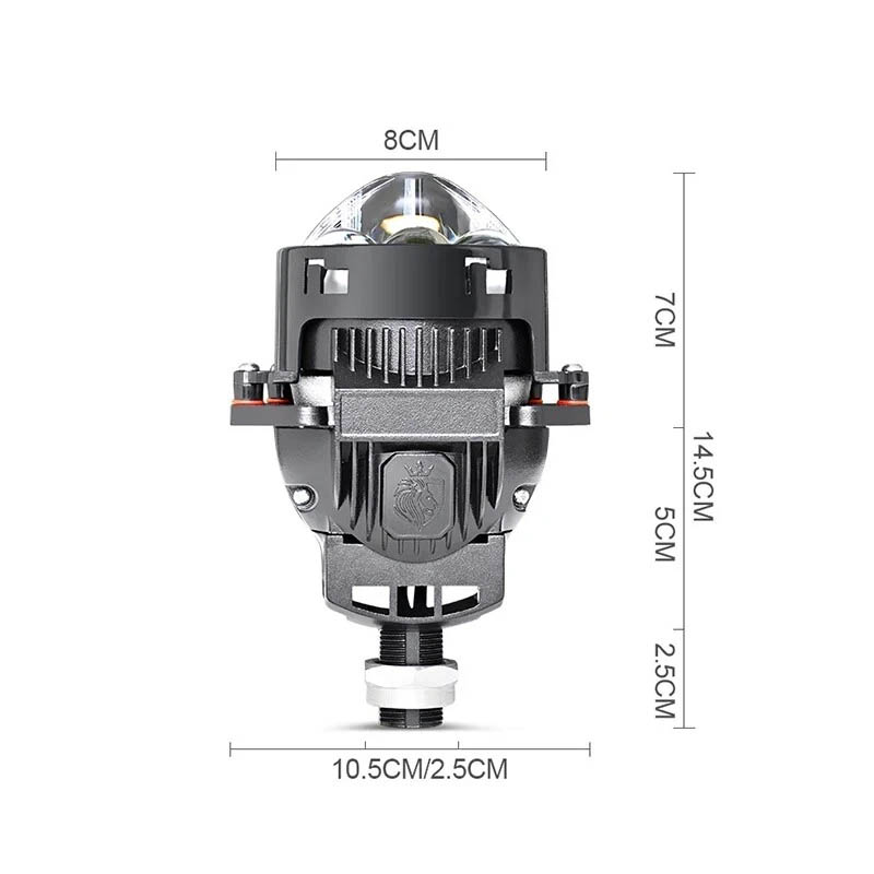 VAHID E31 LED Headlight Projector with 3 Lasers, 12V and 24 V Available, 6000K, 3.0 Inches